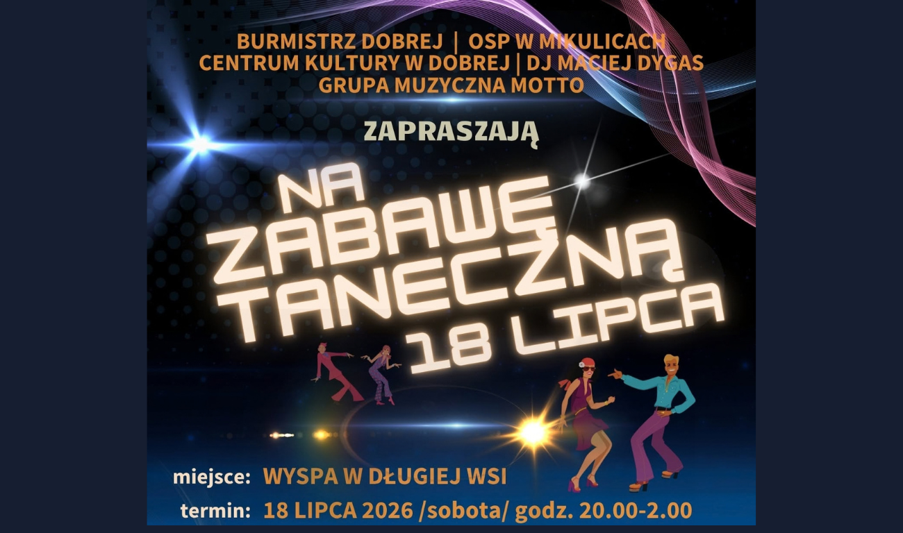 You are currently viewing Zabawa taneczna – ZAPRASZAMY!